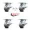 Service Caster 4 Inch Thermoplastic Caster Set with Roller Bearing 4 Brake and 2 Swivel Lock SCC-35S420-TPRRD-SLB-BSL-2-SLB-2 - alternate 5